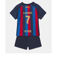 Barcelona Ousmane Dembele #7 Hjemmebanesæt Børn 2022-23 Kortærmet (+ Korte bukser)